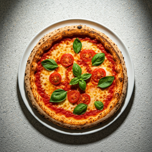 Detal pizzy z bazylią i mozzarellą di bufala