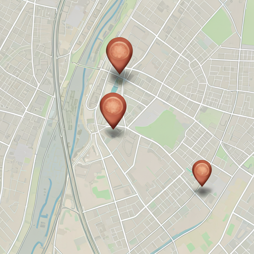 Mapa pokazująca lokalizacje Pizzerii Ateńskiej w Dąbrowie Tarnowskiej i Żabnie